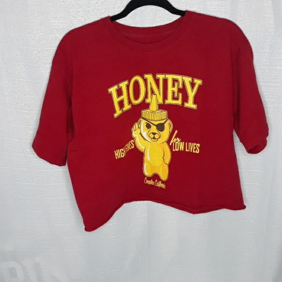 Honey brand graphic cropped t-shirt - Picture 1 of 4